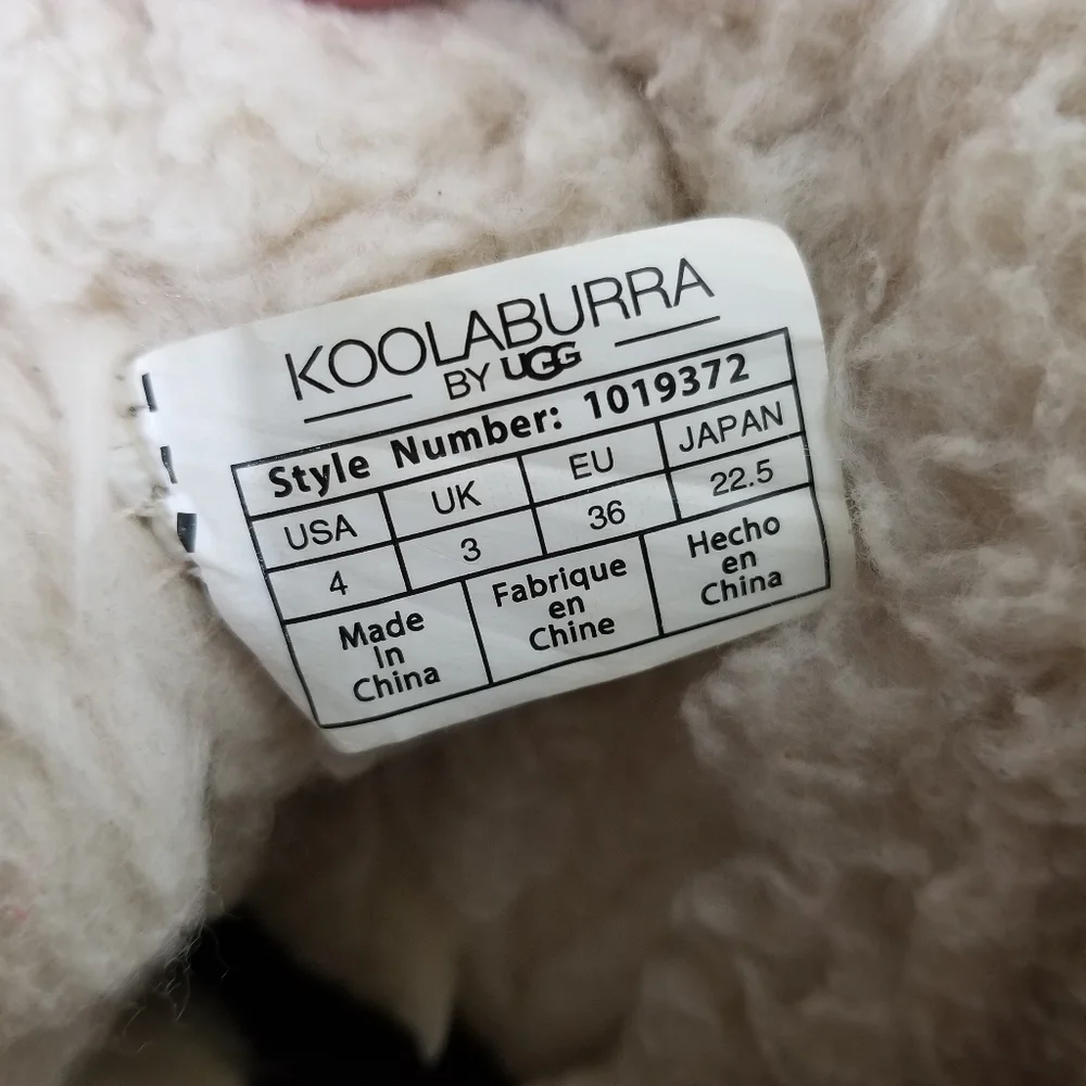 Koolaburra UGG Victoria Short Boots Girls 4 Bow Suede Faux Fur Chestnut Brown